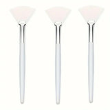 Kit com 3 Pincéis de Aplicação de Maquiagem e Skincare em Silicone e Cerdas Sintéticas para Máscaras, Base e Produtos Cremosos