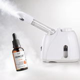 Aparelho Vaporizador Para Rosto e Cabelo com Óleo de Ozônio e Aloe Vera - Spa Facial em Casa