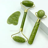 Rolo Massageador de Jade Rosto e Corpo - Gua sha